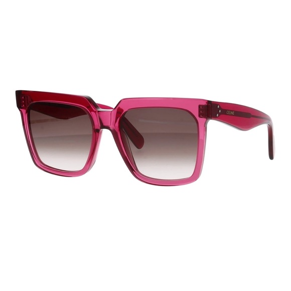 CELINE TRANSPARENT FUCHSIA/BROWN GRADIENT ACETATE SUNGLASSES CL4055IN - Picture 2 of 5
